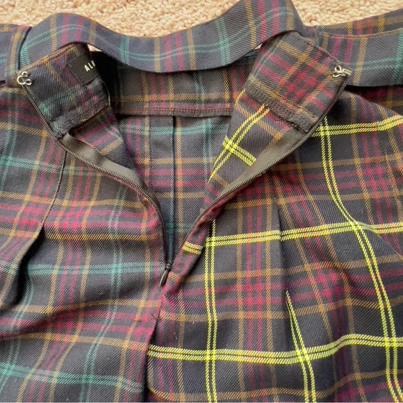 Almost Famous Y2K Black Yellow Red Plaid Pleated Preppy Academia Skirt Women’s L - Picture 10 of 11